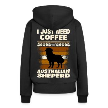 Australian Sheperd Herding Dog Coffee - Women’s Premium Organic Hoodie - black - Back - Julia (174cm)