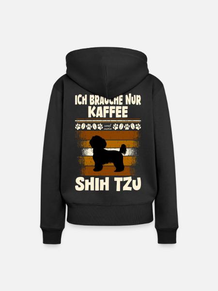 shih tzu - Women’s Premium Organic Hoodie - black