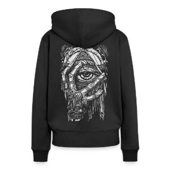 Pyramid Punk Tattoo art - Women’s Premium Organic Hoodie - black - Back - Julia (174cm)