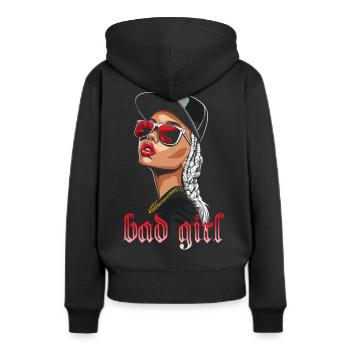Lunettes de soleil mauvaise fille femme bella - Sweat à capuche Premium bio Femme - noir - Dos - Julia (174cm)