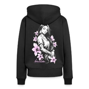 Bella blossom latina chicca - Sweat à capuche Premium bio Femme - noir - Dos - Julia (174cm)