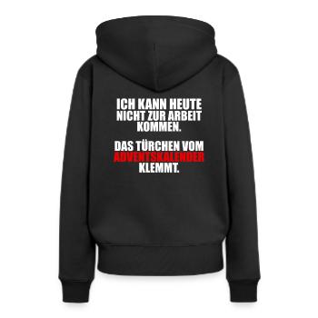 Adventskalender Türchen Schokolade Weihnachten - Frauen Premium Bio Hoodie - Schwarz - Hinten - Julia (174cm)