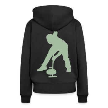 Curling sports d'hiver - Sweat à capuche Premium bio Femme - noir - Dos - Julia (174cm)