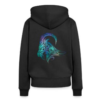 Bélier signe du zodiaque avec cornes - Sweat à capuche Premium bio Femme - noir - Dos - Julia (174cm)