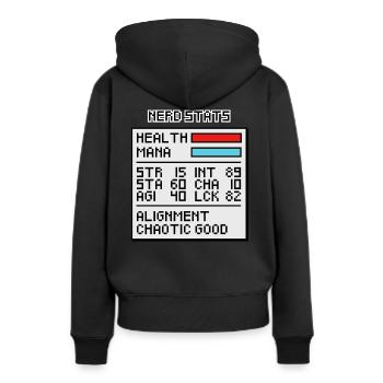 Nerd Stat Window - Women’s Premium Organic Hoodie - black - Back - Julia (174cm)