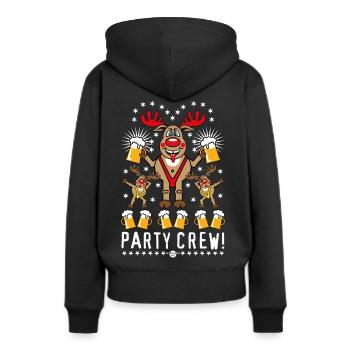 241 Cerf Rudolph Rudi Bier Party Crew Dabbing - Sweat à capuche Premium bio Femme - noir - Dos - Julia (174cm)