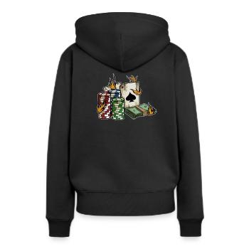 Pokern Kartenspiel Poker - Frauen Premium Bio Hoodie - Schwarz - Hinten - Julia (174cm)