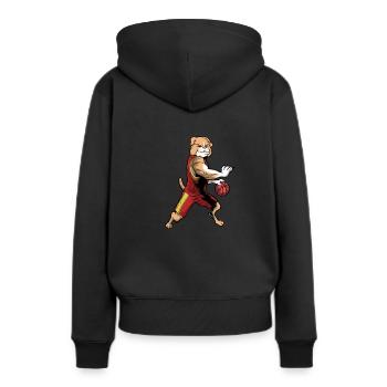 Joueur de basket basketball - Sweat à capuche Premium bio Femme - noir - Dos - Julia (174cm)