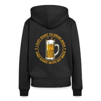 Bier Bienen Imker lustiger Spruch - Frauen Premium Bio Hoodie - Schwarz - Hinten - Julia (174cm)