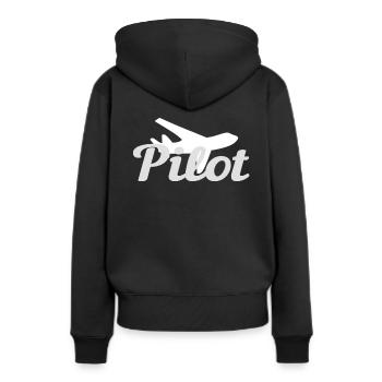Pilotes pilotes - Sweat à capuche Premium bio Femme - noir - Dos - Julia (174cm)