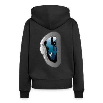 Klettern Karabiner - Frauen Premium Bio Hoodie - Schwarz - Hinten - Julia (174cm)