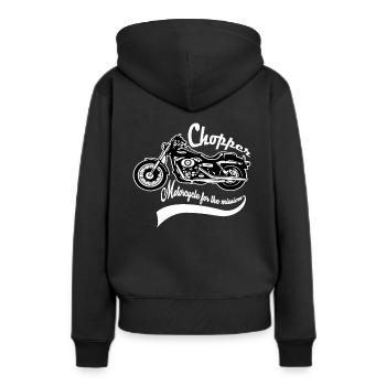Moto chopper - Sweat à capuche Premium bio Femme - noir - Dos - Julia (174cm)