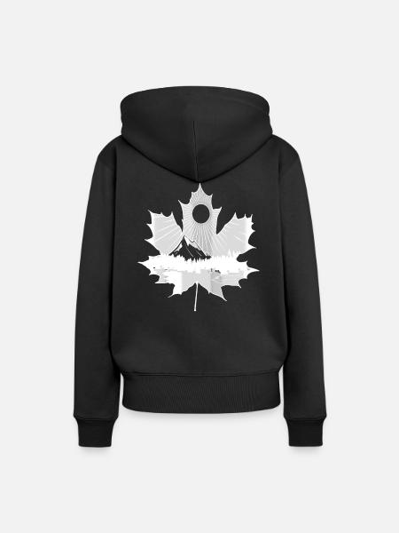 Wandern Berge Kanada Canada Ahornblatt - Frauen Premium Bio Hoodie - Schwarz