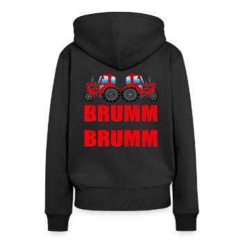 TRAKTOR TREKKER TRAKTOREN - Frauen Premium Bio Hoodie - Schwarz - Hinten - Julia (174cm)
