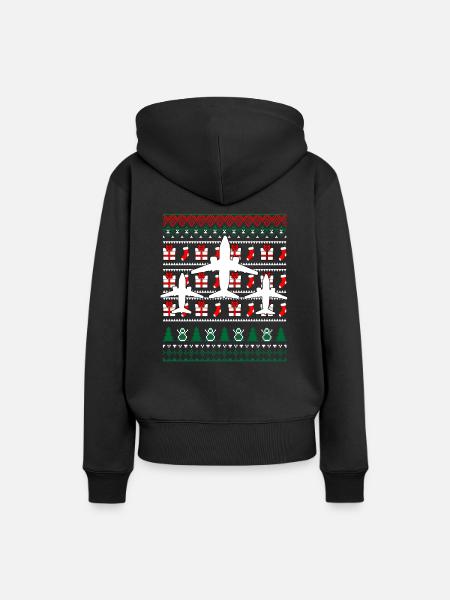 Pilot Flugzeug Weihnachten Geschenk - Frauen Premium Bio Hoodie - Schwarz