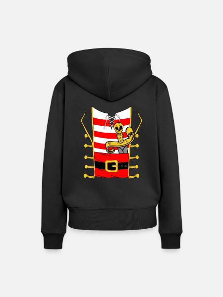 Pirat Haloween Kostüm - Frauen Premium Bio Hoodie - Schwarz