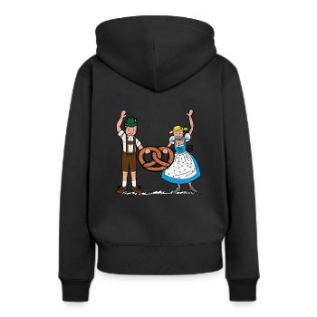 Bretzel d' - Sweat à capuche Premium bio Femme - noir - Dos - Julia (174cm)