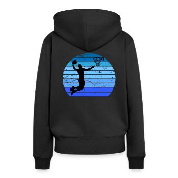 Basketball - Frauen Premium Bio Hoodie - Schwarz - Hinten - Julia (174cm)