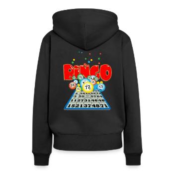loto - Sweat à capuche Premium bio Femme - noir - Dos - Julia (174cm)