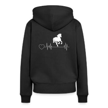 Le rythme cardiaque des chevaux - Sweat à capuche Premium bio Femme - noir - Dos - Julia (174cm)