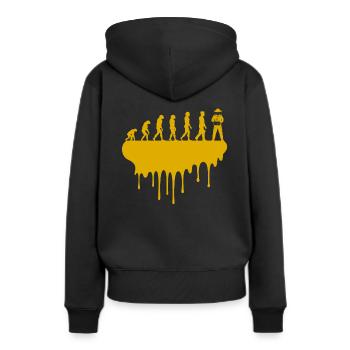 Abeilles apiculteurs évolution - Sweat à capuche Premium bio Femme - noir - Dos - Julia (174cm)
