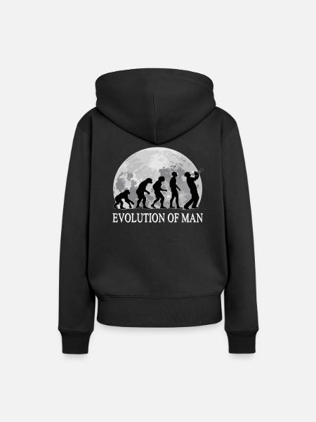 Evolution Trompete Musik - Frauen Premium Bio Hoodie - Schwarz