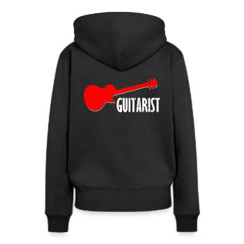 Guitariste guitariste - Sweat à capuche Premium bio Femme - noir - Dos - Julia (174cm)