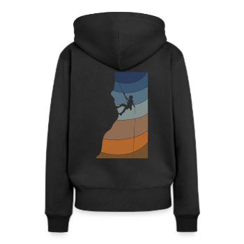 Felsklettern Kletterer - Frauen Premium Bio Hoodie - Schwarz - Hinten - Julia (174cm)
