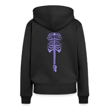 Gitarre Brustkorb Rippe - Frauen Premium Bio Hoodie - Schwarz - Hinten - Julia (174cm)