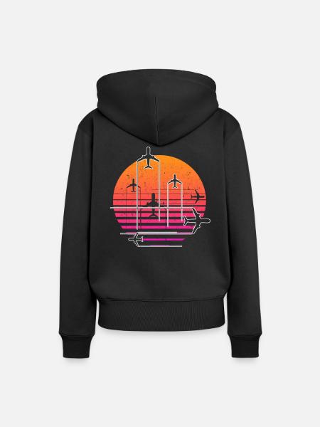 Flugzeug Fliegen Flieger Pilot - Frauen Premium Bio Hoodie - Schwarz