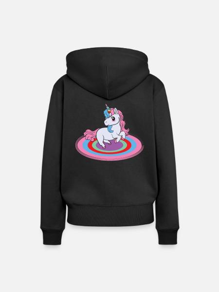 Einhorn Einhörner - Frauen Premium Bio Hoodie - Schwarz
