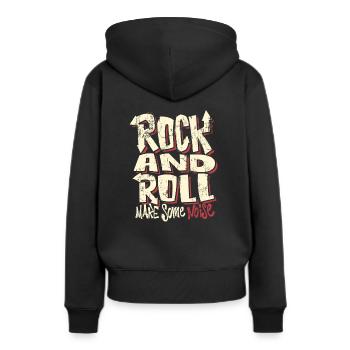 Rock and roll - Women’s Premium Organic Hoodie - black - Back - Julia (174cm)