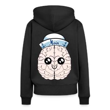 Cerveau marin marin marin cerveau marin - Sweat à capuche Premium bio Femme - noir - Dos - Julia (174cm)