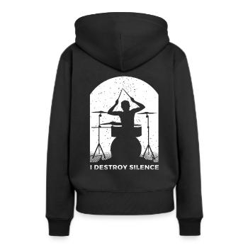 Batterie Percussion Percussion - Sweat à capuche Premium bio Femme - noir - Dos - Julia (174cm)