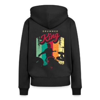 Batterie Percussion Percussion - Sweat à capuche Premium bio Femme - noir - Dos - Julia (174cm)