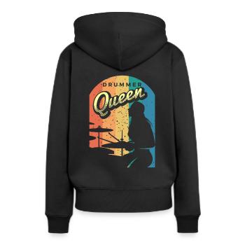 Batterie Percussion Percussion - Sweat à capuche Premium bio Femme - noir - Dos - Julia (174cm)