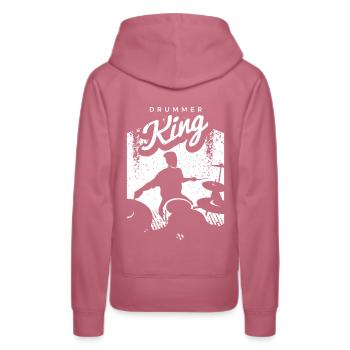 Schlagzeug Geschenk Schlagzeugspieler Percussion - Frauen Premium Bio Hoodie - Malve - Hinten - Isabella (175cm)