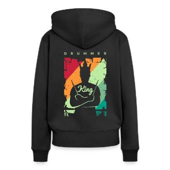 Batterie Percussion Percussion - Sweat à capuche Premium bio Femme - noir - Dos - Julia (174cm)
