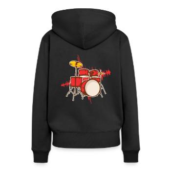 Percussion Percussion, joueur de percussion - Sweat à capuche Premium bio Femme - noir - Dos - Julia (174cm)