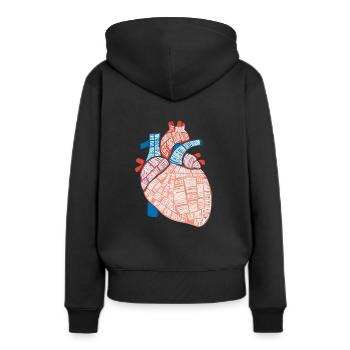 Herz Anatomie Biologe Herzschlag Medizin Geschenk - Frauen Premium Bio Hoodie - Schwarz - Hinten - Julia (174cm)