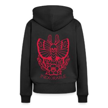 Tatouage traditionnel Moth - Sweat à capuche Premium bio Femme - noir - Dos - Julia (174cm)