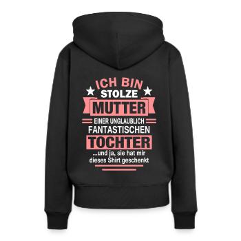Stolze Mutter beste Tochter Geschenk Mama lustig - Frauen Premium Bio Hoodie - Schwarz - Hinten - Julia (174cm)