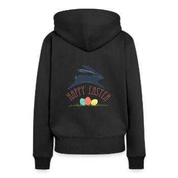 Happy Easter - Frauen Premium Bio Hoodie - Schwarz - Hinten - Julia (174cm)