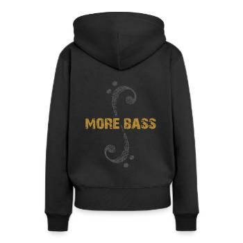 More Bass - Mehr Bass - Frauen Premium Bio Hoodie - Schwarz - Hinten - Julia (174cm)