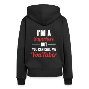 Youtuber - Frauen Premium Bio Hoodie - Schwarz - Hinten - Julia (174cm)