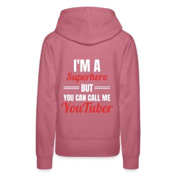 Youtuber - Frauen Premium Bio Hoodie - Malve - Hinten - Isabella (175cm)