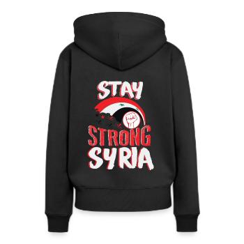 Syrie Syrie Moyen-Orient cadeau Nation pays syrien - Sweat à capuche Premium bio Femme - noir - Dos - Julia (174cm)