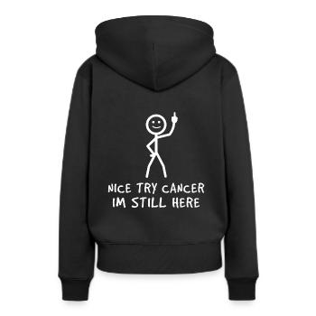 Guter Versuch Krebs - Frauen Premium Bio Hoodie - Schwarz - Hinten - Julia (174cm)