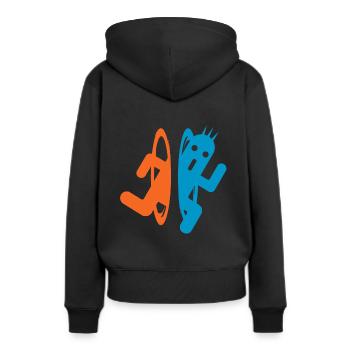 Portale und 1000 Nadeln - Frauen Premium Bio Hoodie - Schwarz - Hinten - Julia (174cm)