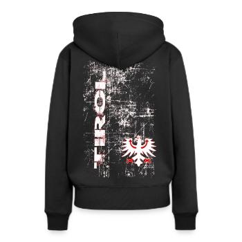 Tyrol - Sweat à capuche Premium bio Femme - noir - Dos - Julia (174cm)